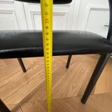 Danish design chair from the 80s, black tubular metal and faux leather.