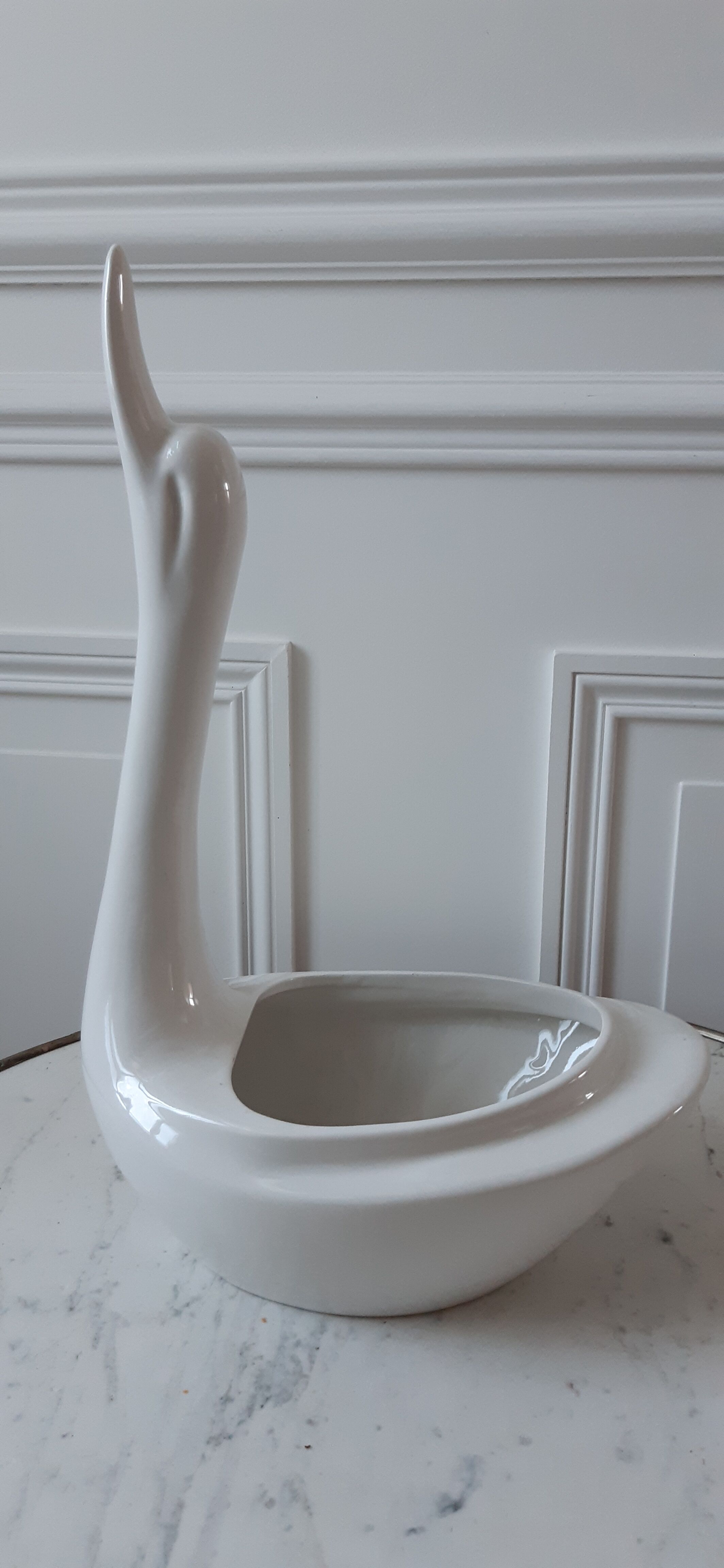 Ceramic swan planter pot cover 50s-60s
