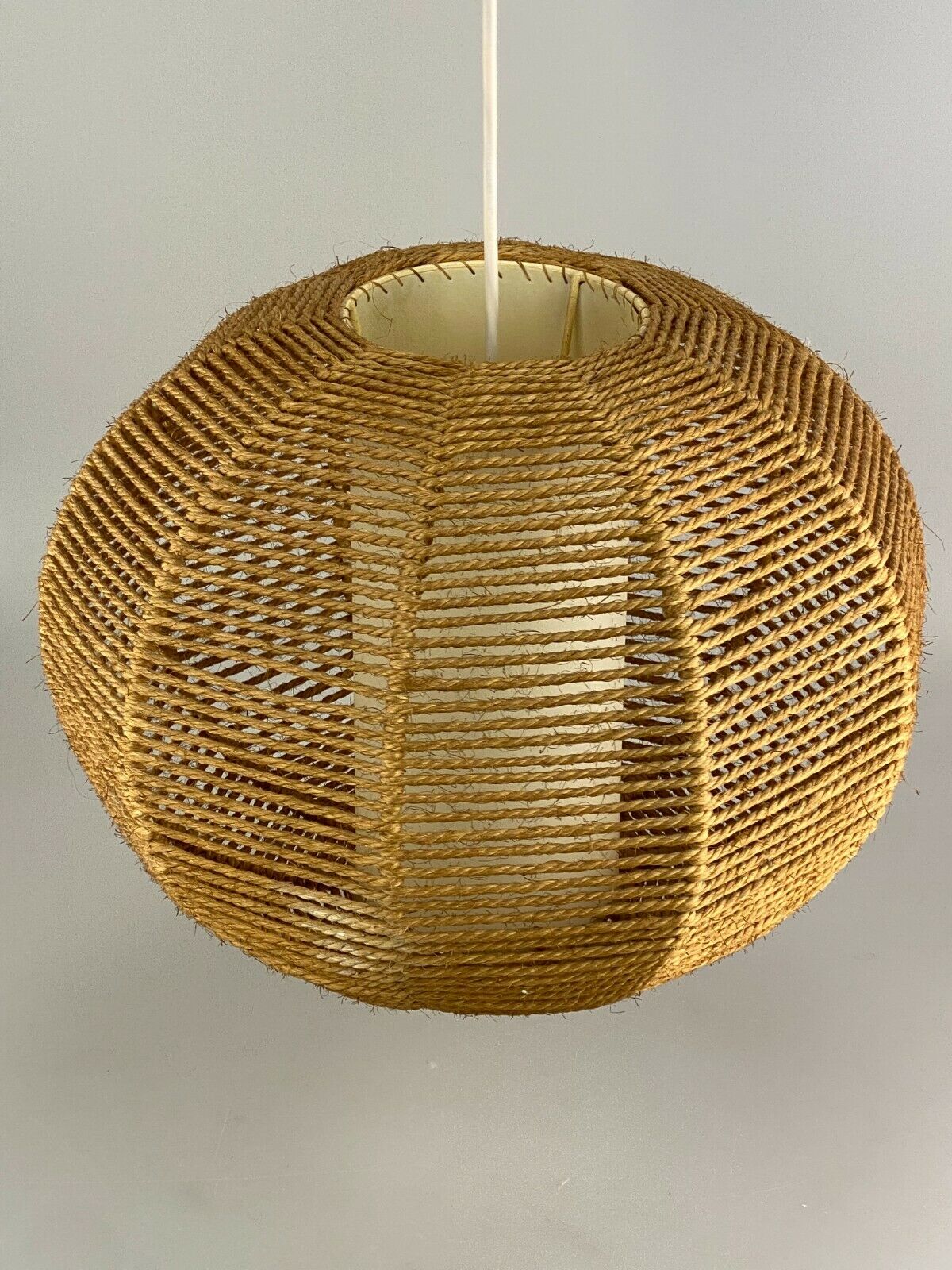 60s 70s lamp lamp ball lamp raffia braid space age design 60s 70s