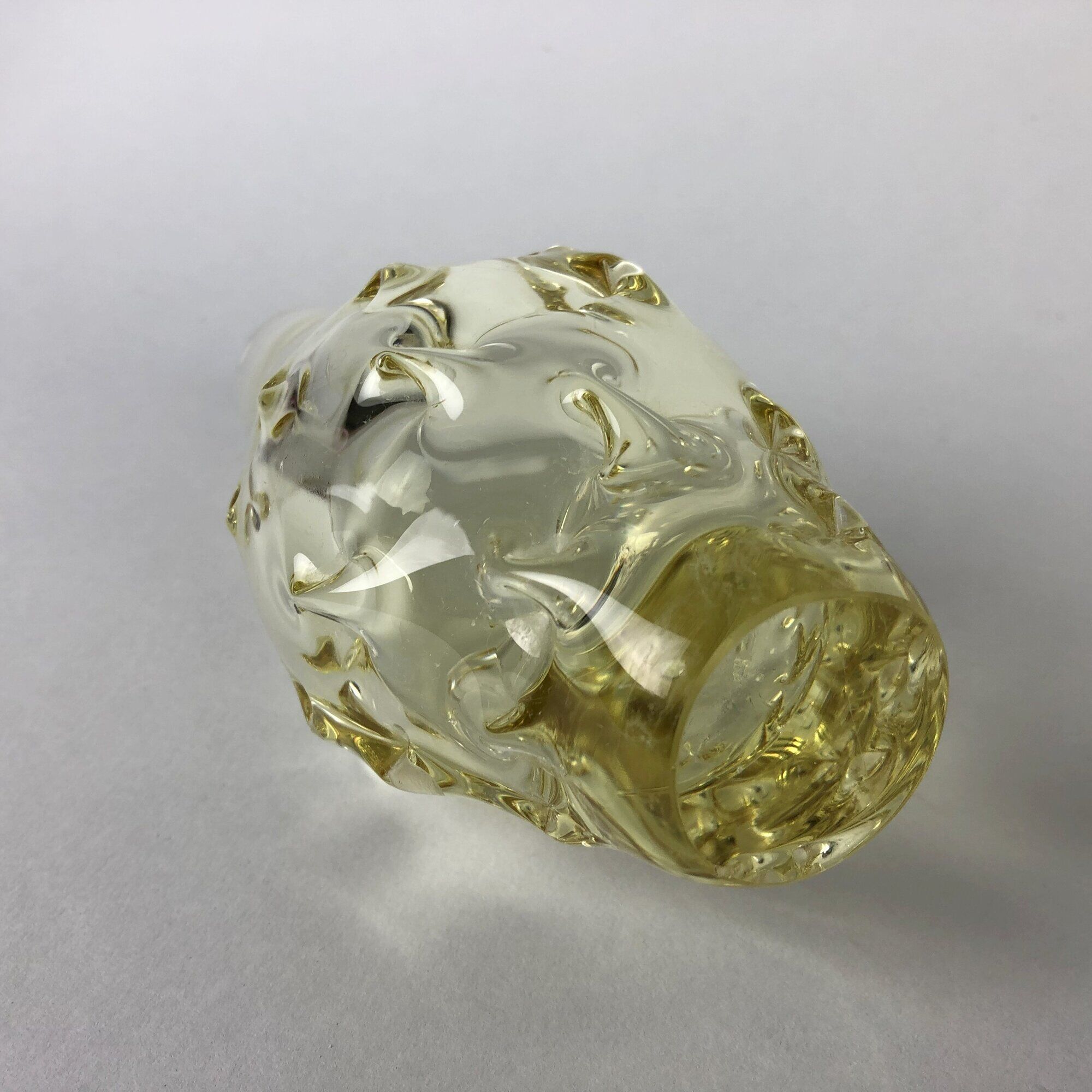 1960's citrine glass vase by miloslav klinger, zelezny brod glassworks