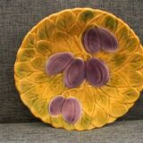 6 assiettes en barbotine fruits Sarreguemines