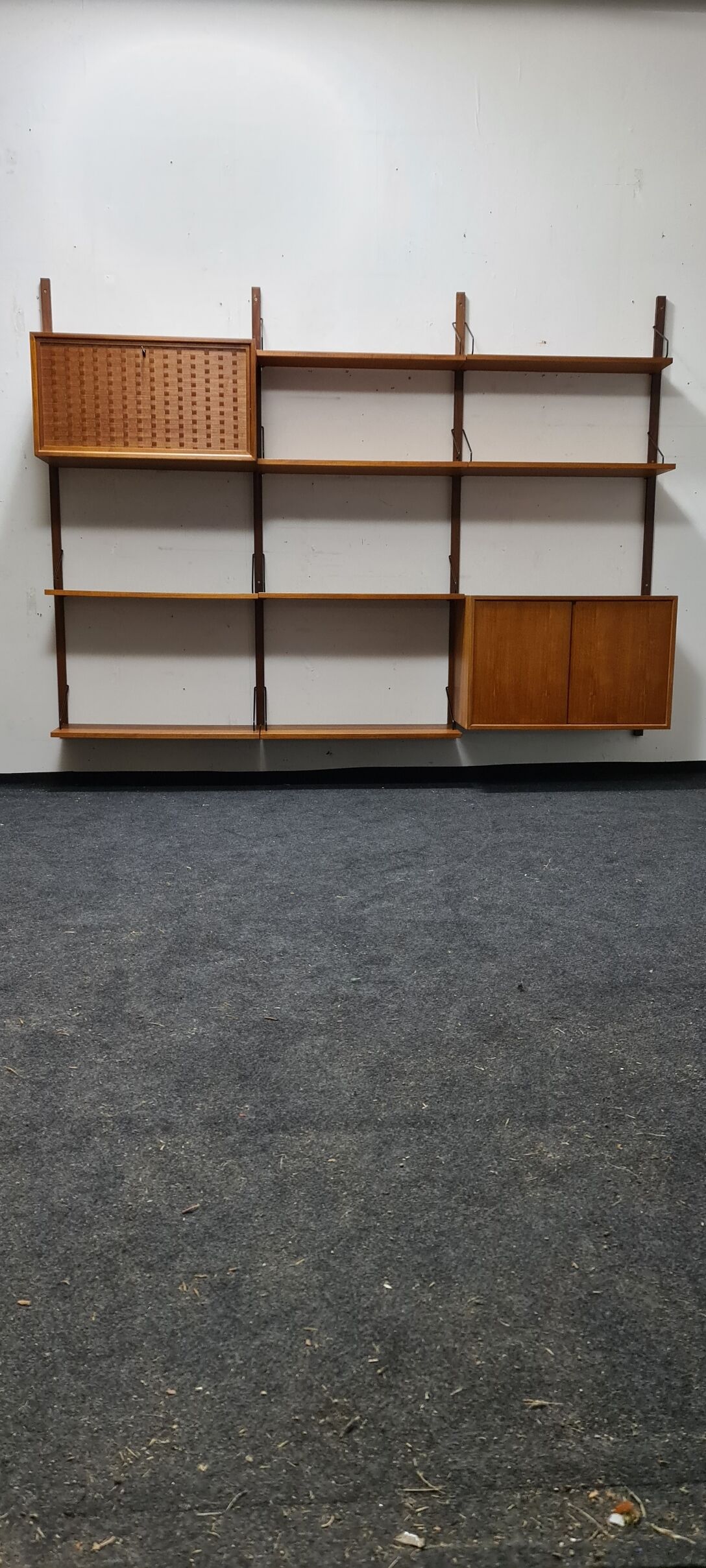 Bibliothèque murale en teck vintage