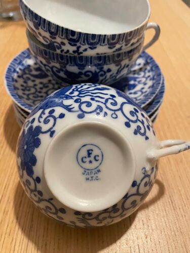 6 tasses et sous tasses en porcelaine CFC Japan H.T.C