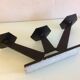 Three-star brutalist chandelier in black metal / vintage 60s-70s