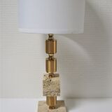 Travertine lamp and  gilded steel 70