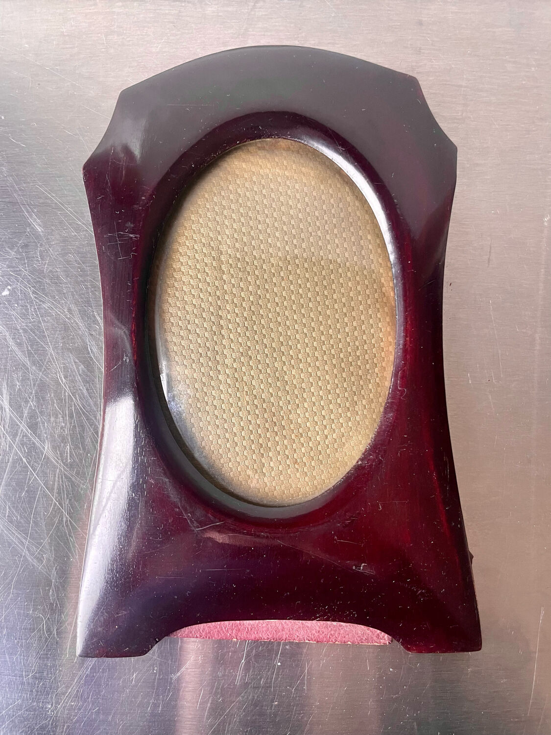 Art deco mahogany wooden frame, measurement 22.5 cm x 15 cm  convex glass  13.5 cm x 8.5 cm