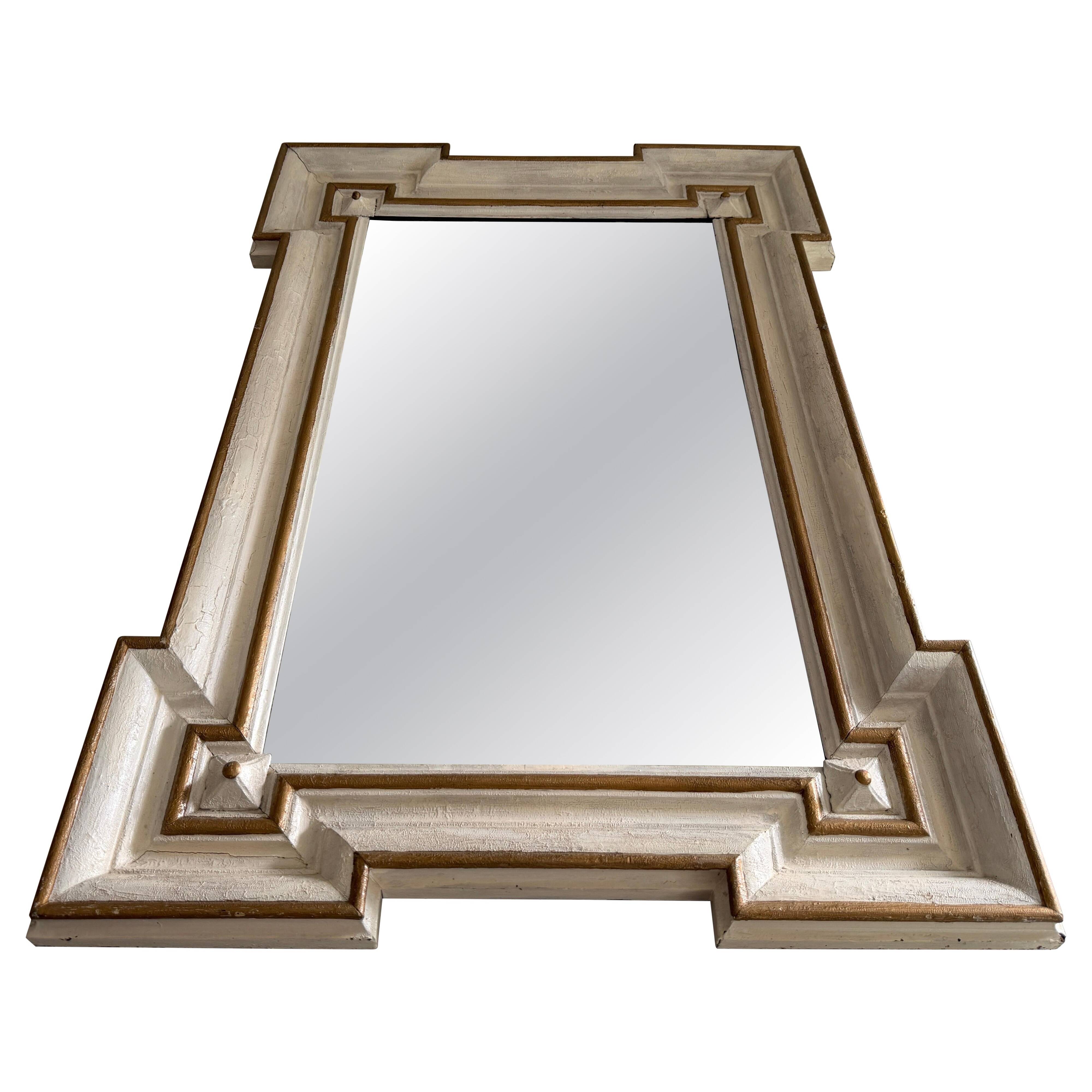 Art Nouveau wall mirror with a coloured gold frame by Meissen, 1930s, Germany.