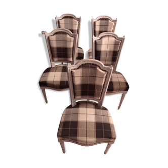Lot de cinq chaise tapissée