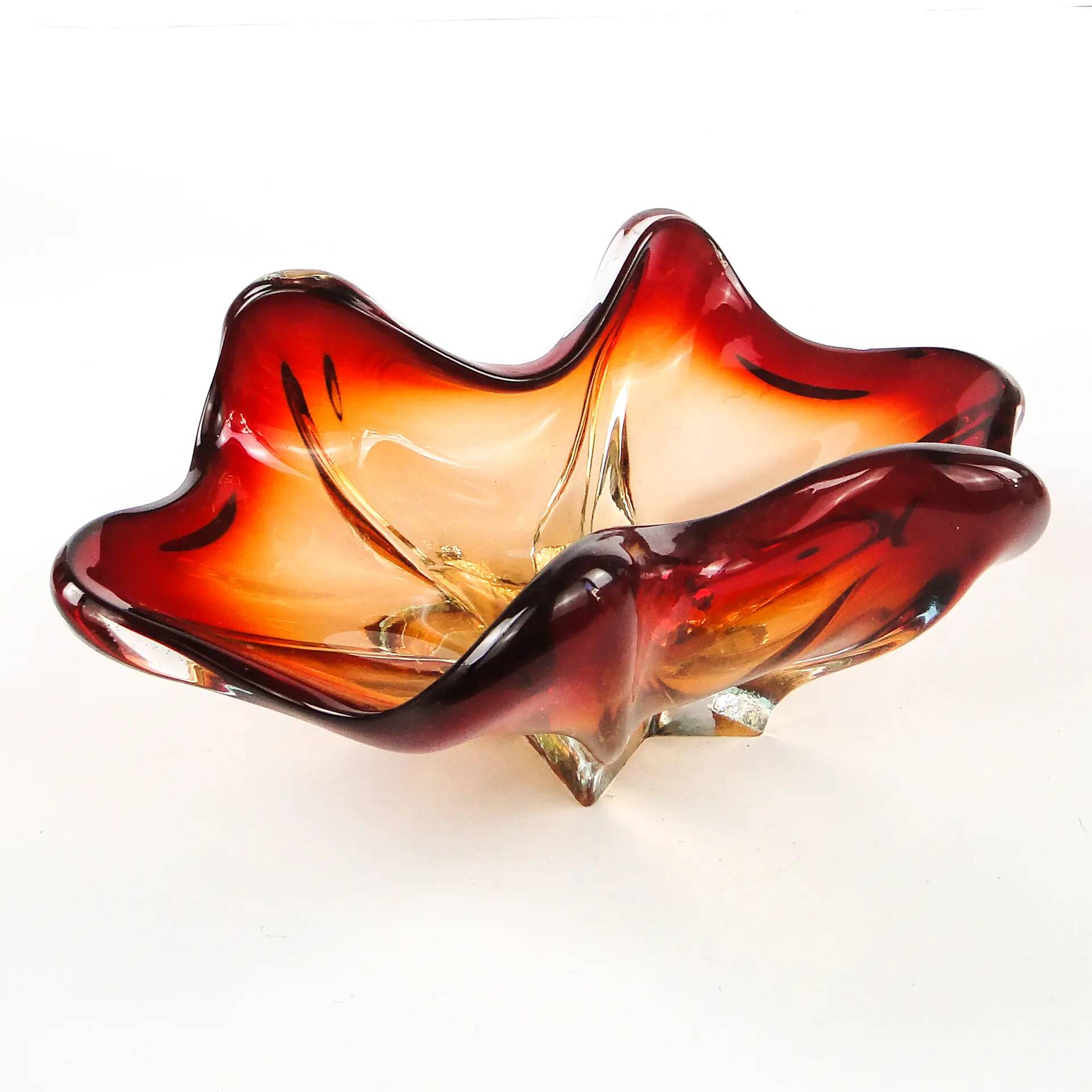 Bol Sommerso de Murano, en verre, design de F. Poli, Italie, années 1950.