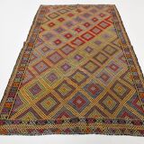 5x8 Yellow & Red Handmade Kilim Rug, 150x247Cm