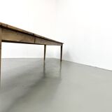 Large XXL farmhouse table in solid pine with 1950s tapered legs.