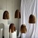Large suspension or lampshade in organic natural teak, tubular H40 D30.