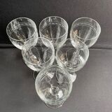 6 wine glasses - Art Deco - 1/2 blown and cut crystal