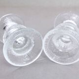 Pair of Scandinavian glass candlesticks
