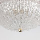 Large Murano Ceiling Lamp in Pink and White Glass, Italy, 1970s