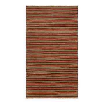 Turkish Handmade Vintage Anatolian Kilim 153 cm x 270 cm