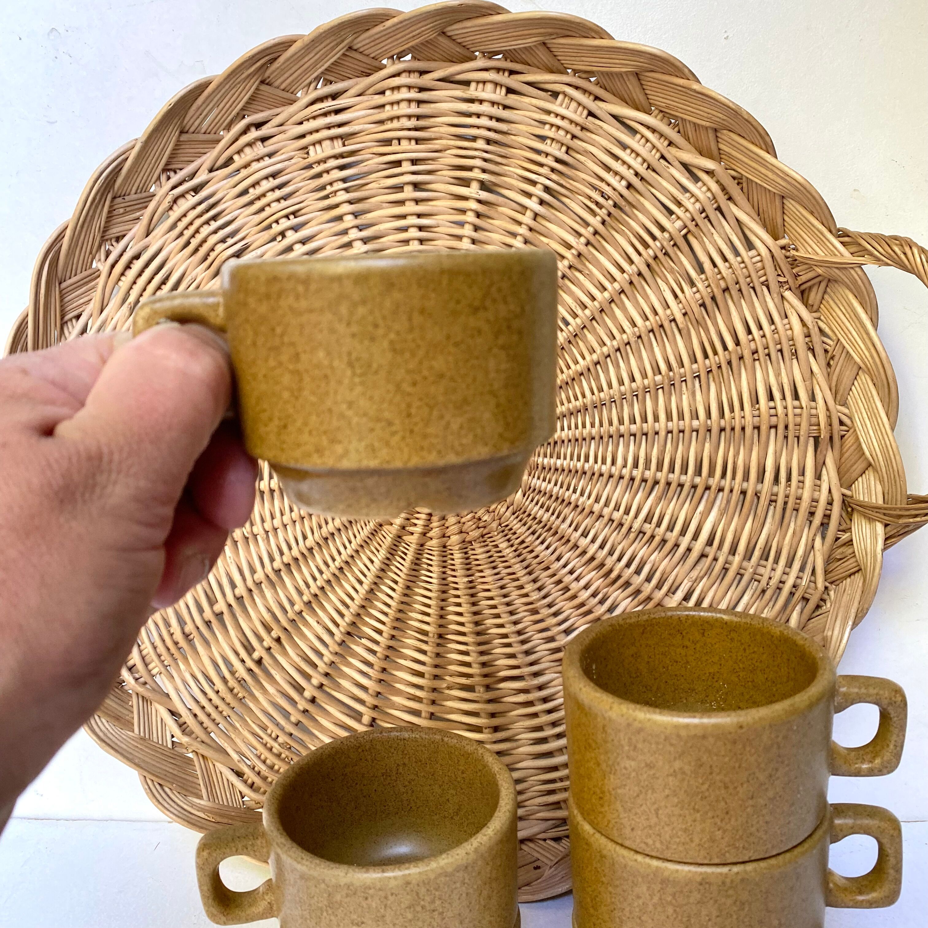 Vintage stoneware coffee cups