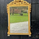 Large Louis XVI Mirror in Carved and Gilded Wood, France, 18th Century