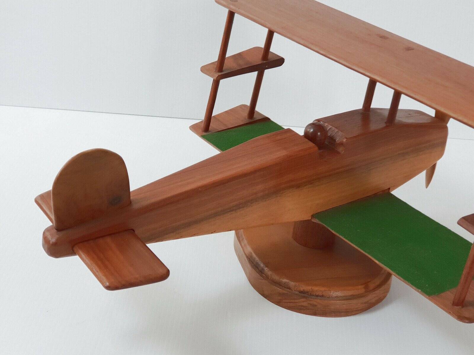 Vintage teak airplane on a stand - 1960s