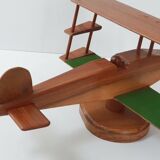 Vintage teak airplane on a stand - 1960s