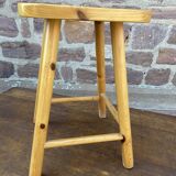 Tabouret vintage en pin type montagne Deco chalet
