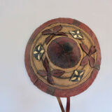 African hat "Fulani" in leather and braided rope 1900s