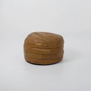 Round leather pouf De Sede from the 1970s.