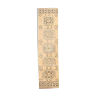 Shabby chic oushak runner rug 333x82cm