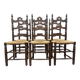 Série de 6 chaises paillées haut dossier