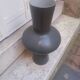 Grey opaline glass designer vase