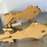 Pair of vintage gilded wood electric wall sconces
