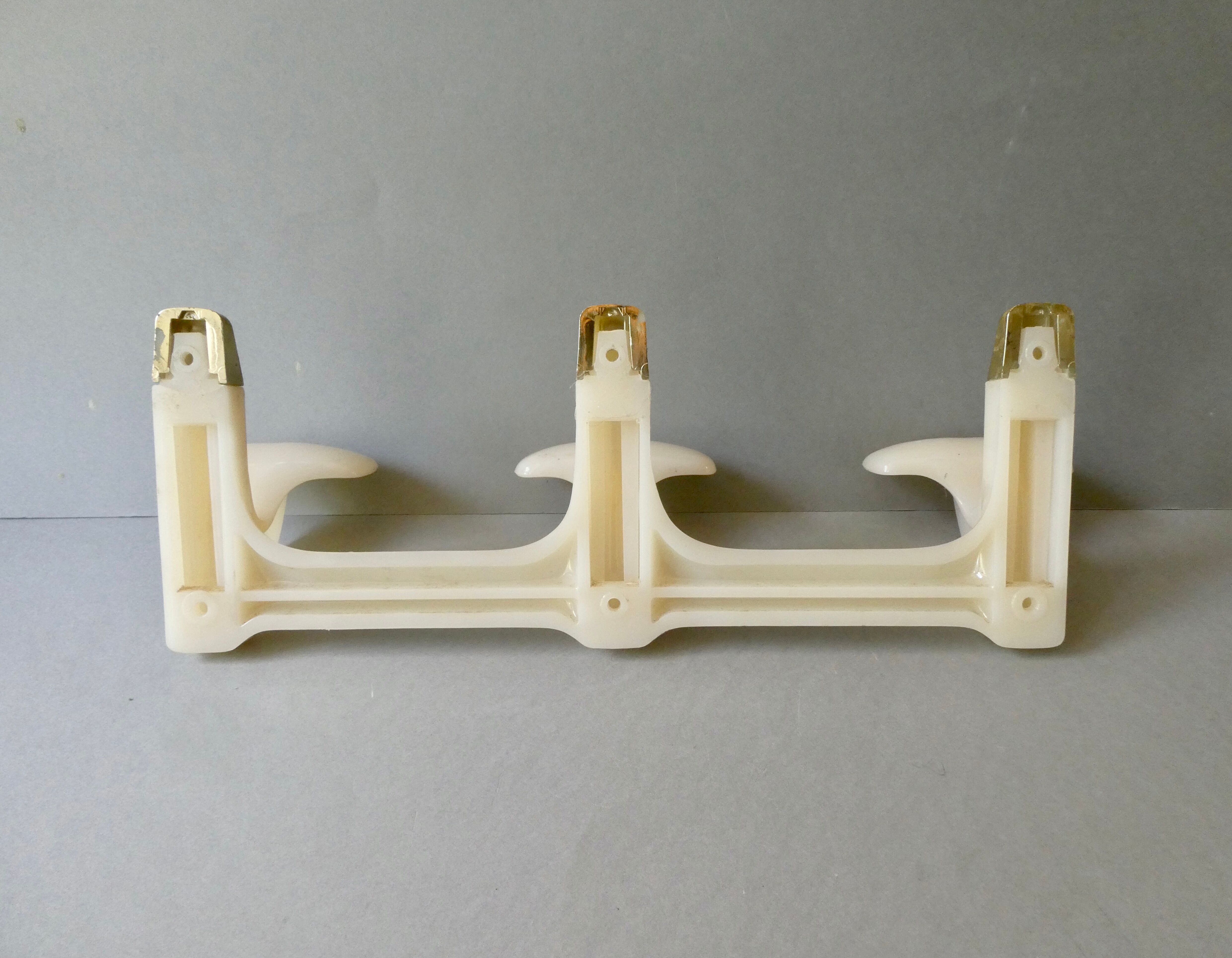 Wall coat rack with 3 hooks, 70s