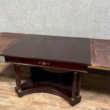 Empire table with 8 columns in mahogany and gilded bronzes circa 1880