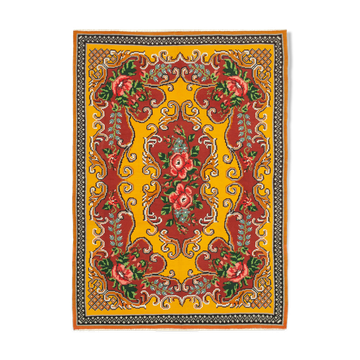 Handwoven Vintage Bessarabian Yellow Kilim 182 cm x 246 cm - 23410