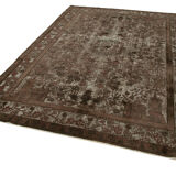 Handmade rustic anatolian 1970s 209 cm x 297 cm brown rug