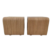 Pair of rattan bedside tables