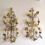 Pair of sconces flor'art leaves and bunches of grapes 60s