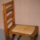 Chaise pliante militaire rare circa 1890 en fruitwood massif avec ferrure en laiton