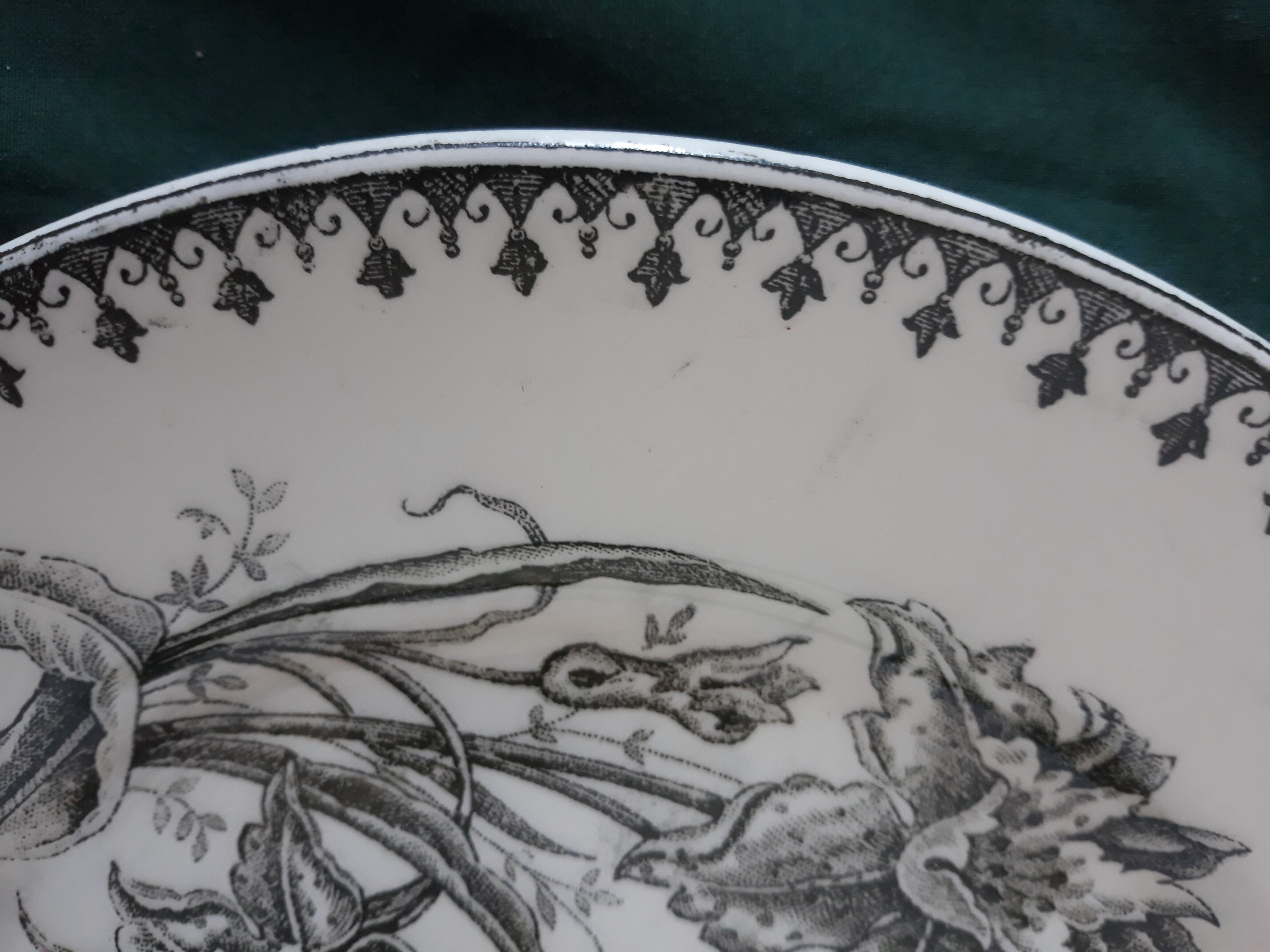 Set of 6 plates dark green iron earth "Raoul"