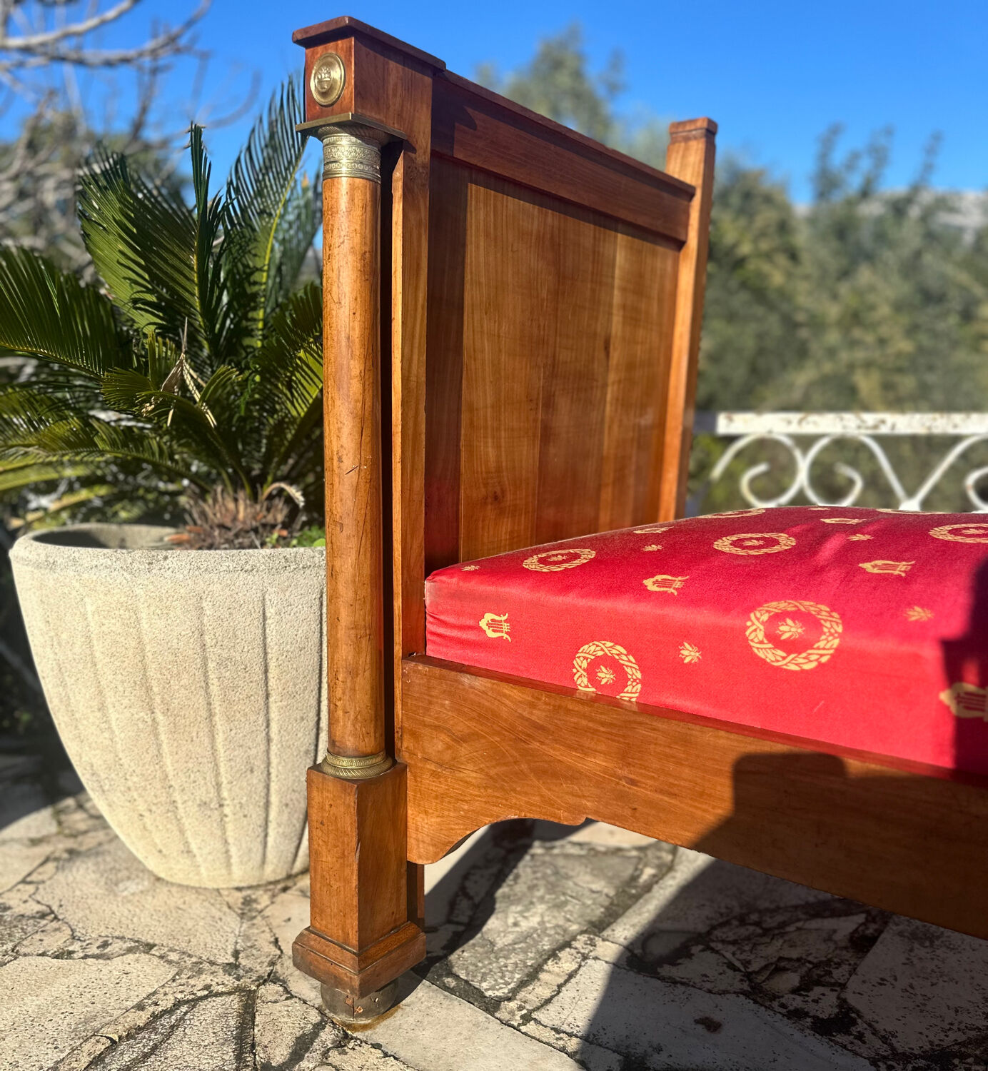 19th Century Empire Period Solid Walnut Daybed