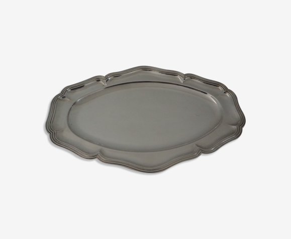 Plat de forme ovale, collection chinon filets, christofle