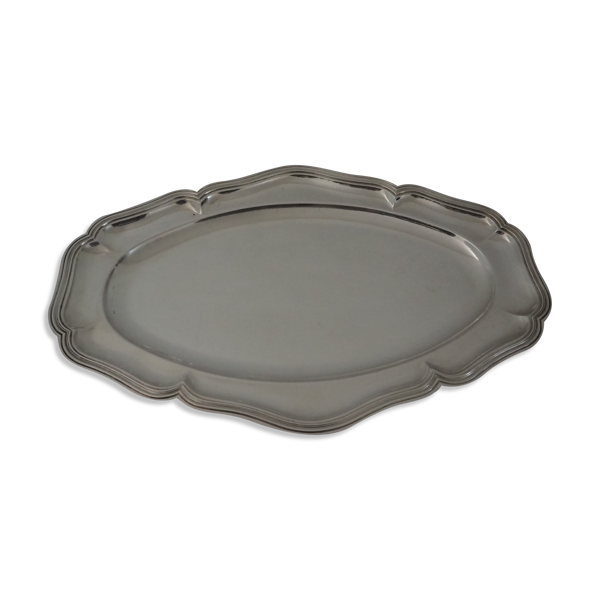 Plat de forme ovale, collection chinon filets, christofle