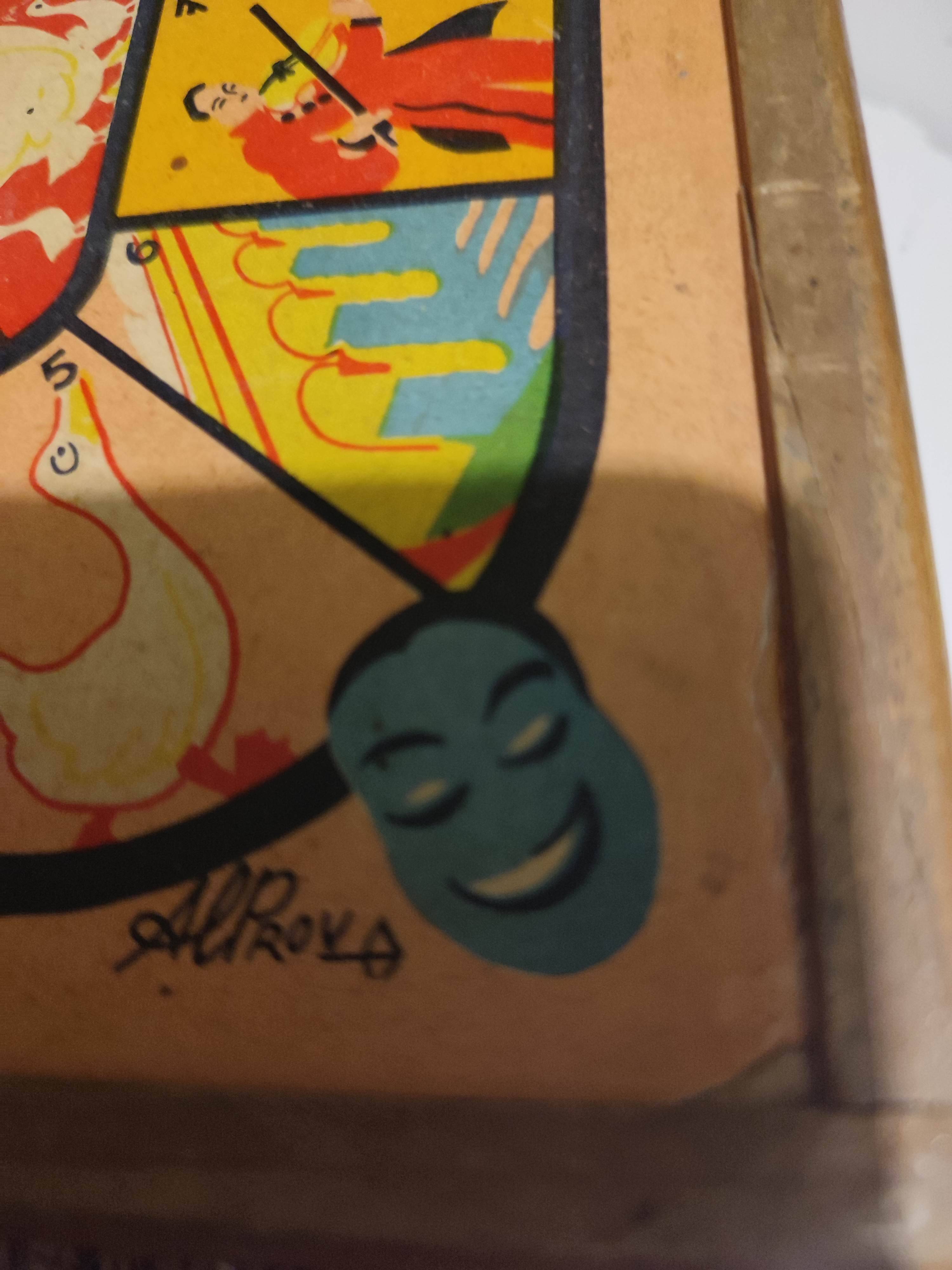 Antique Wooden Multi-Game Box - Ludo - Game of the Goose - Checkers