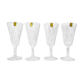 4 vintage wine glasses vmc reims made in france