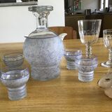 Service flacon et 4 verres graminés