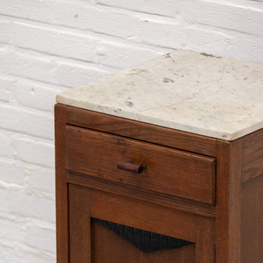 Dutch Art Deco Marble Bedside Table 1920s