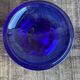 Pair of Vintage Cobalt Blue Moulded Glass Candle Holders #D991