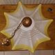 Suspension vintage glass opaline white yellow designs