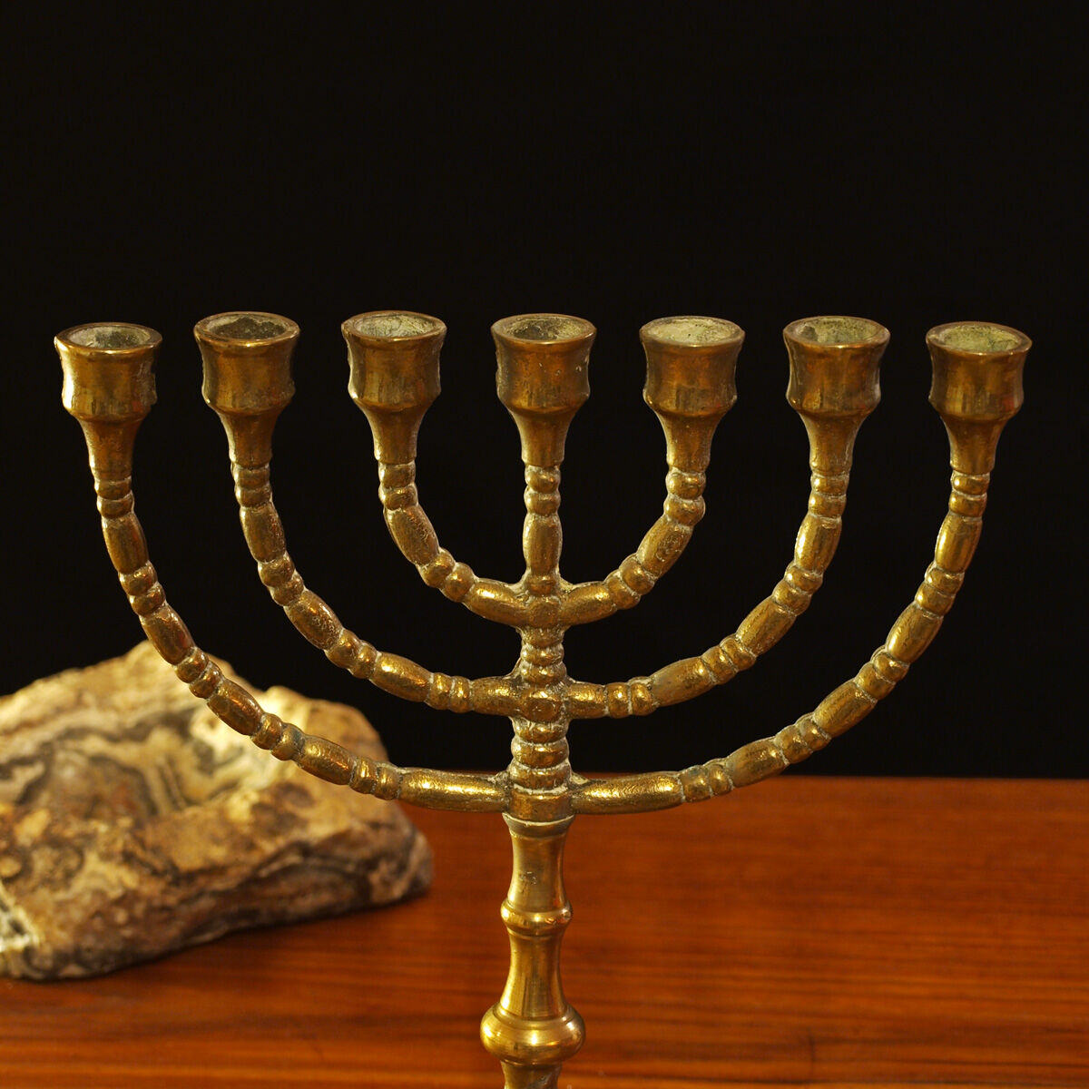 Ancient Menorah, 7-pointed bronze candlestick