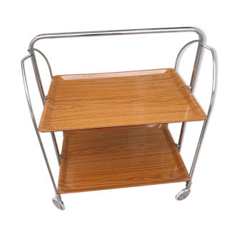 Vintage folding and rolling service table